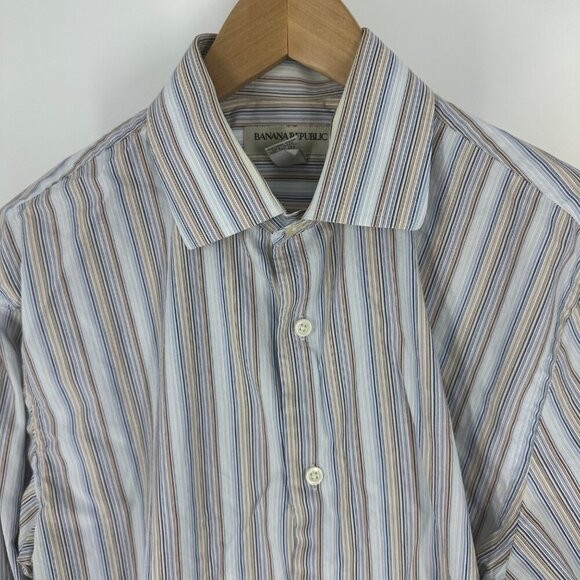 Banana Republic Outlet Mens Striped Button-Down Shirt Medium 15-15.5" - Picture 1 of 4